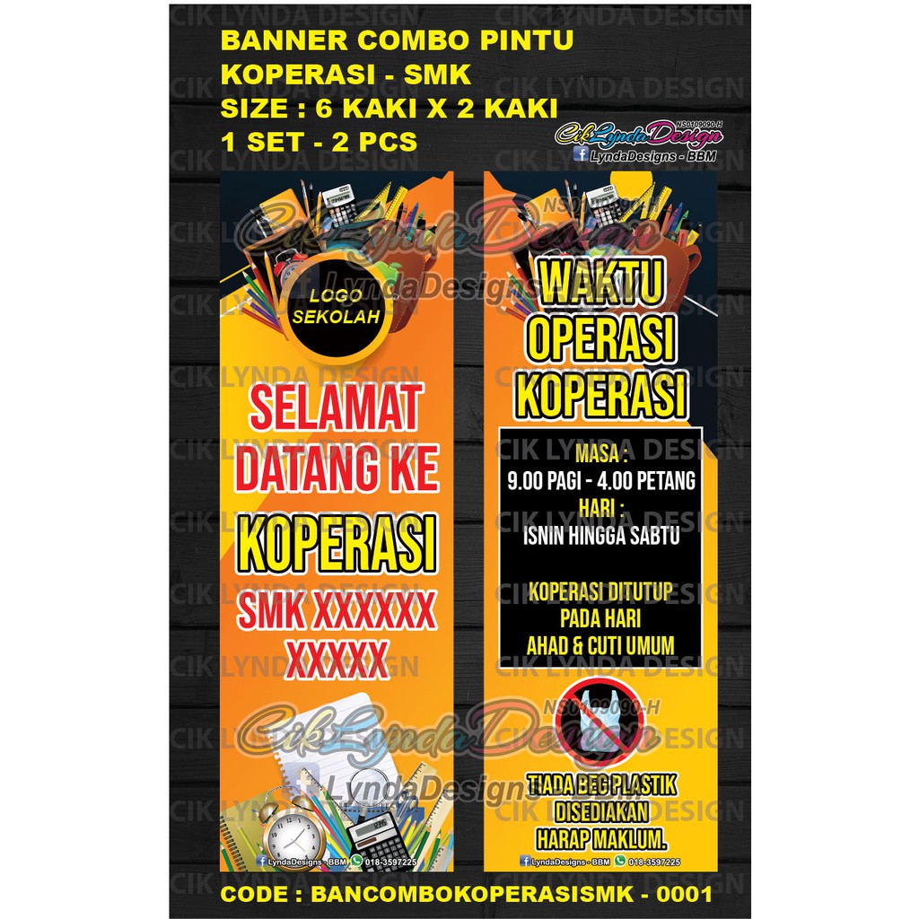 Pre Order Banner Bunting Combo Pintu Koperasi Sekolah Smk Shopee Malaysia