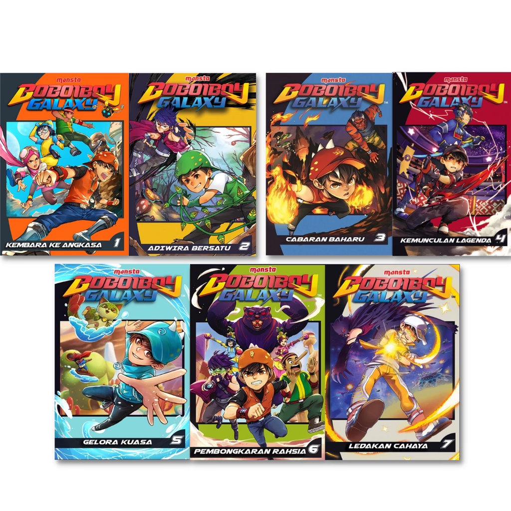 ANIMONSTA STUDIOS: Komik BoBoiBoy Galaxy Vol. 1-7: Kembara Ke Angkasa, Adiwira Bersatu, Cabaran Baharu, Gelora Kuasa