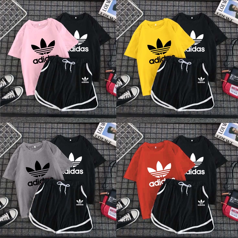 adidas shorts sets womens