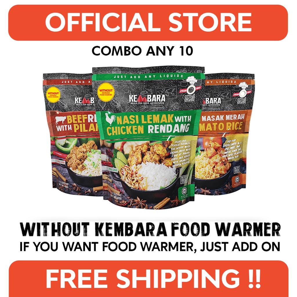 Combo Mix Any 10 Signature Menu [READY TO EAT/TRAVEL FOOD/HIKING FOOD/ EMERGENCY FOOD] (Without Food Warmer)