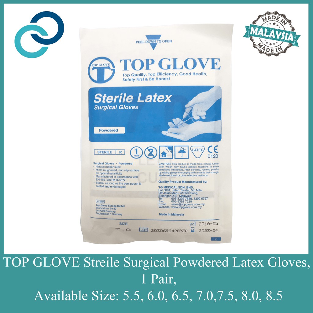Top Glove Sterile Surgical Powdered Latex Glove 1 Pair Shopee Malaysia