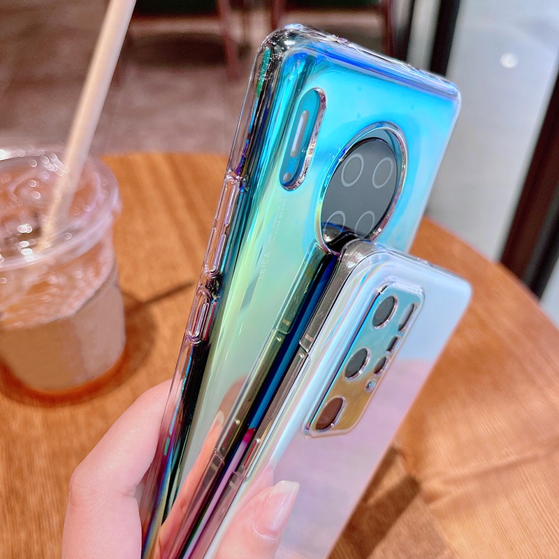 VIVO Y11S Y12S Y20S Y20 Y20i Y11 Y12 Y15 Y17 Laser Phone Case For VIVO Y51 Y31 X70 Pro Luxury Colorful Rainbow Clear Bac