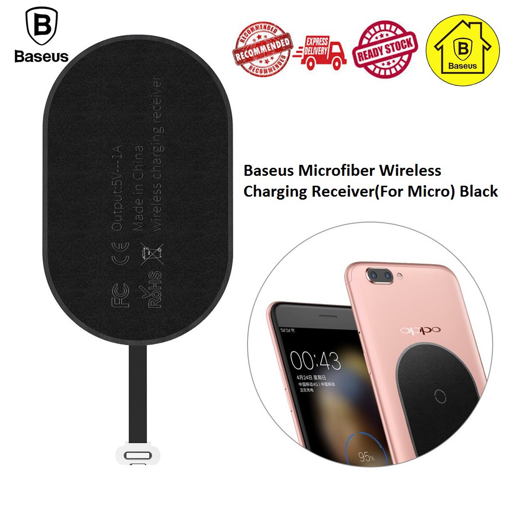 Original Baseus Microfiber QI Wireless Charging Receiver Micro / Type C