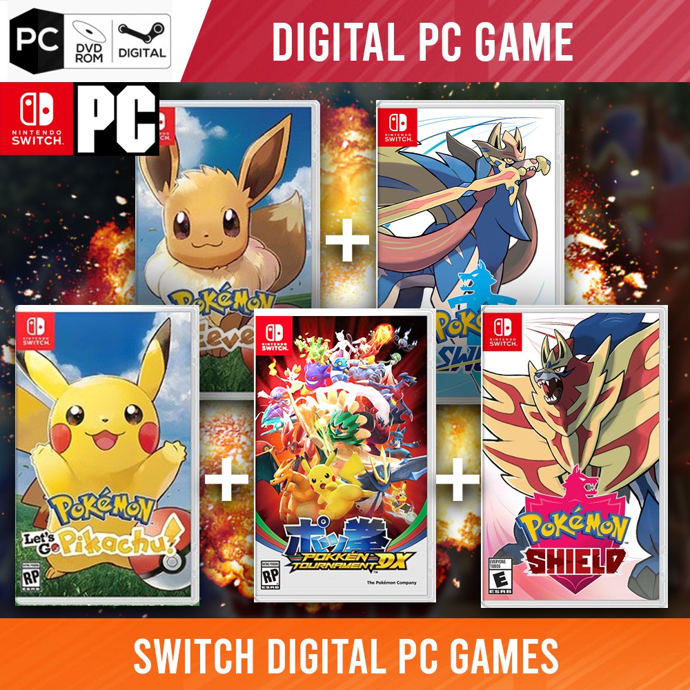 Pc Digital Pokemon Let S Go Pikachu Eevee Sword Sheild Pokken Tournament Dx Digital Download Shopee Malaysia