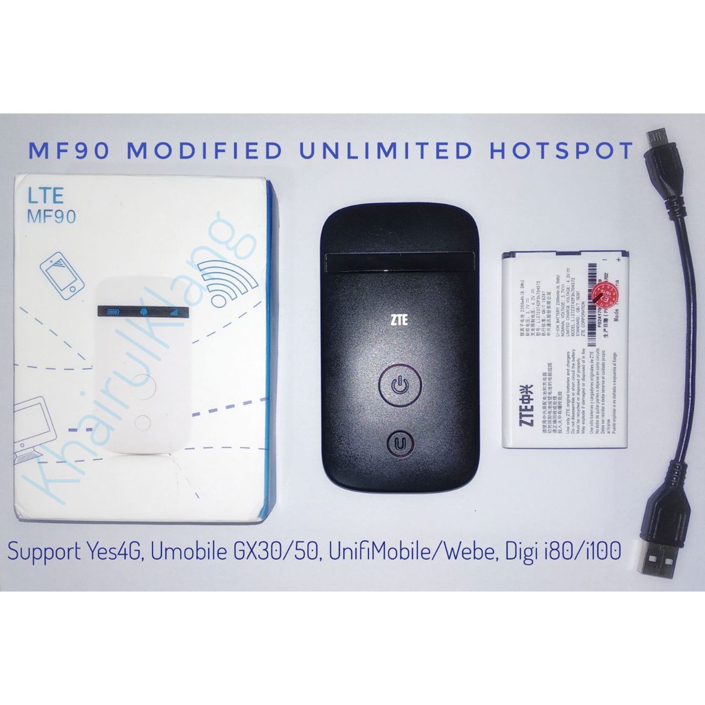 ZTE MF90 Unlocked Modified Bypass Hotspot Unlimited WiFi Tethering