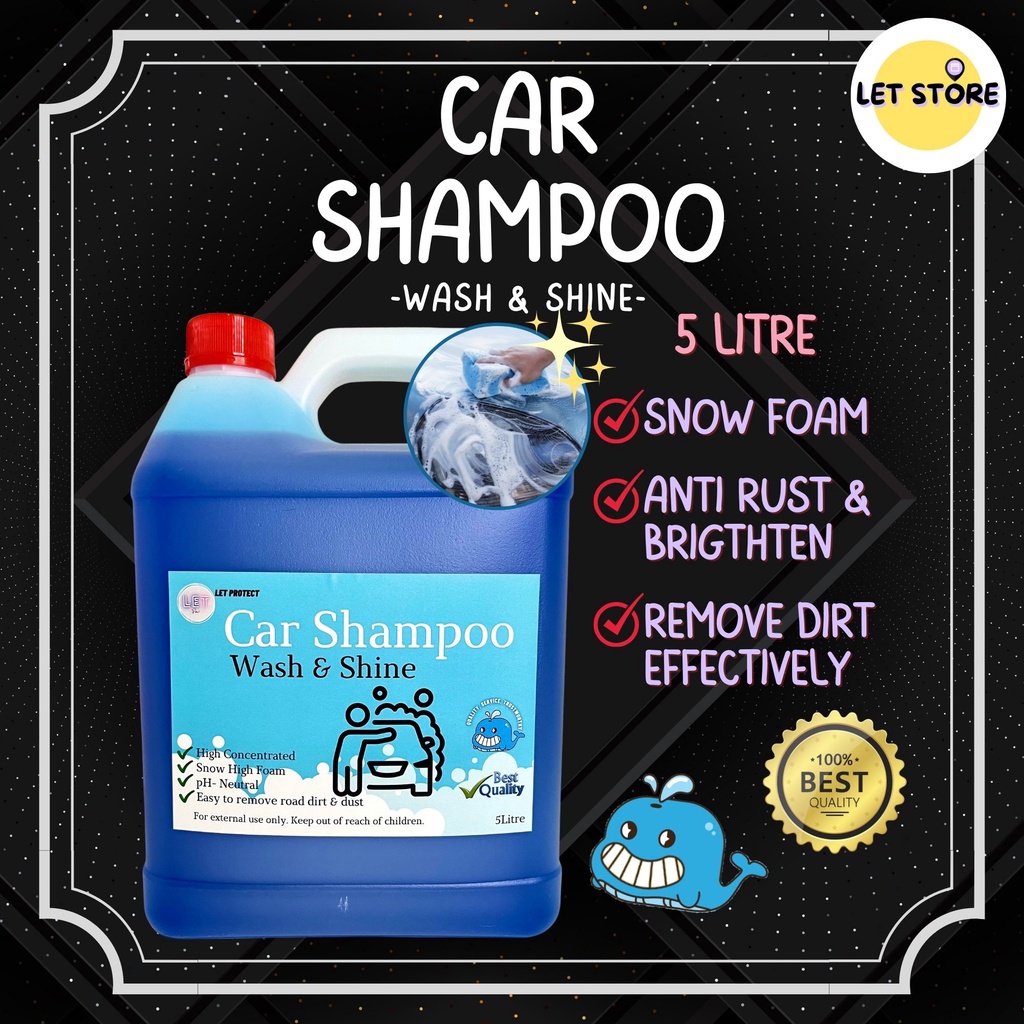 Car Shampoo Wax [5Litre] Car Wash Liquid Soap High Foam High