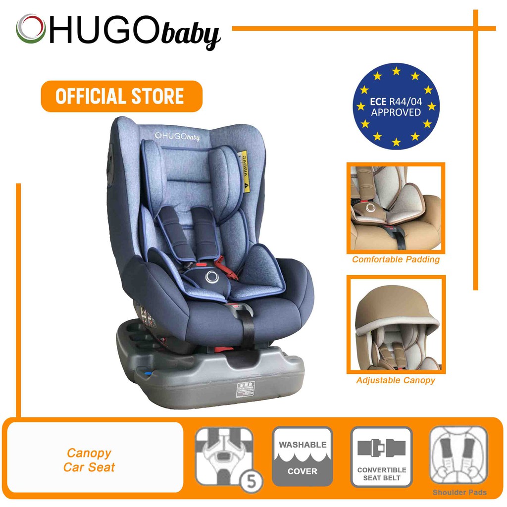 HUGO Baby Reclining Canopy Car Seat Group 0 to 1 , Newborn to 4 years