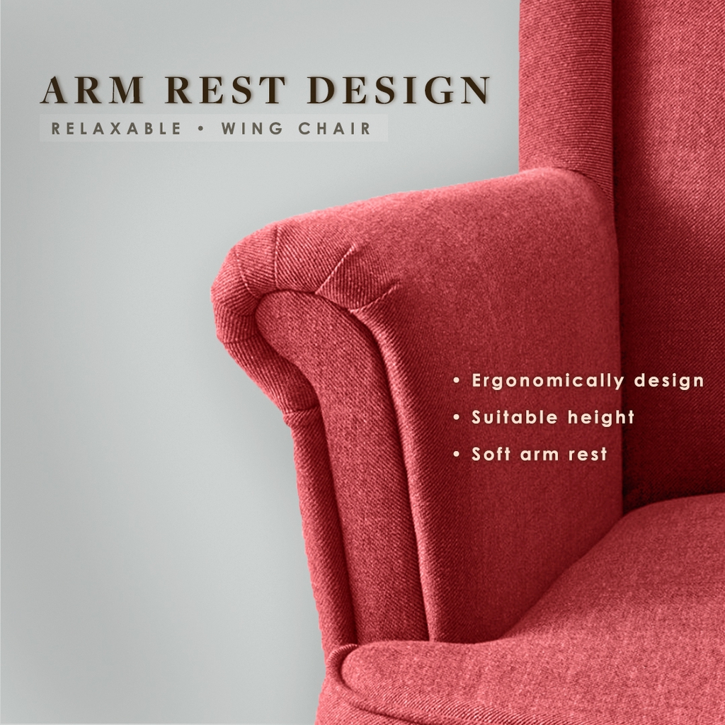 [FREE STOOL & PILLOW] Raymond Nordic Wing chair