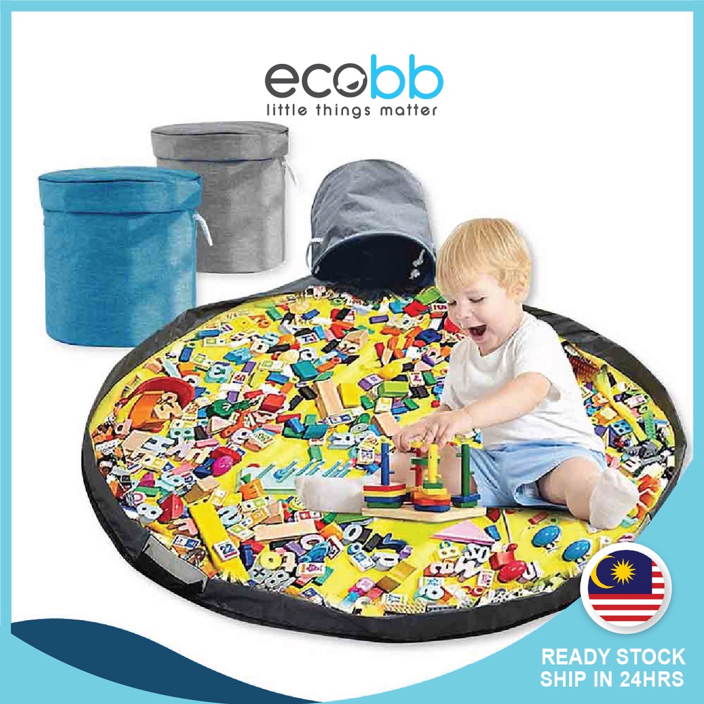 Kid's Toy Storage Bag Play Mat Toys Organizer Foldable Storage