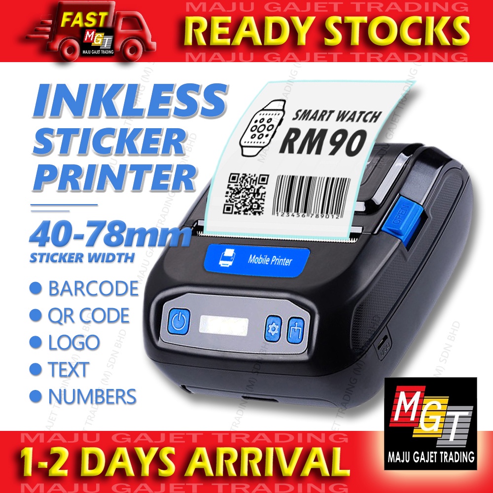 Label Printer Thermal Sticker Barcode Inkless Customize DIY Price Tag