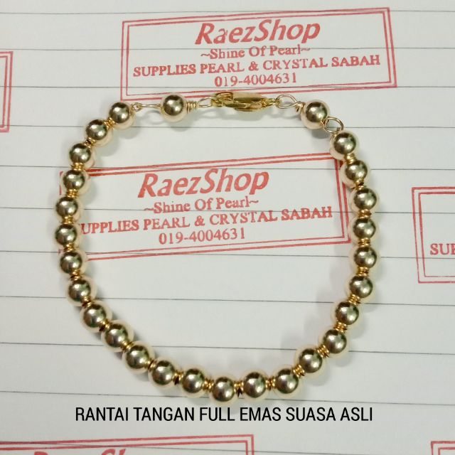 READYSTOCK RANTAI TANGAN FULL EMAS SUASA ASLI  14K 