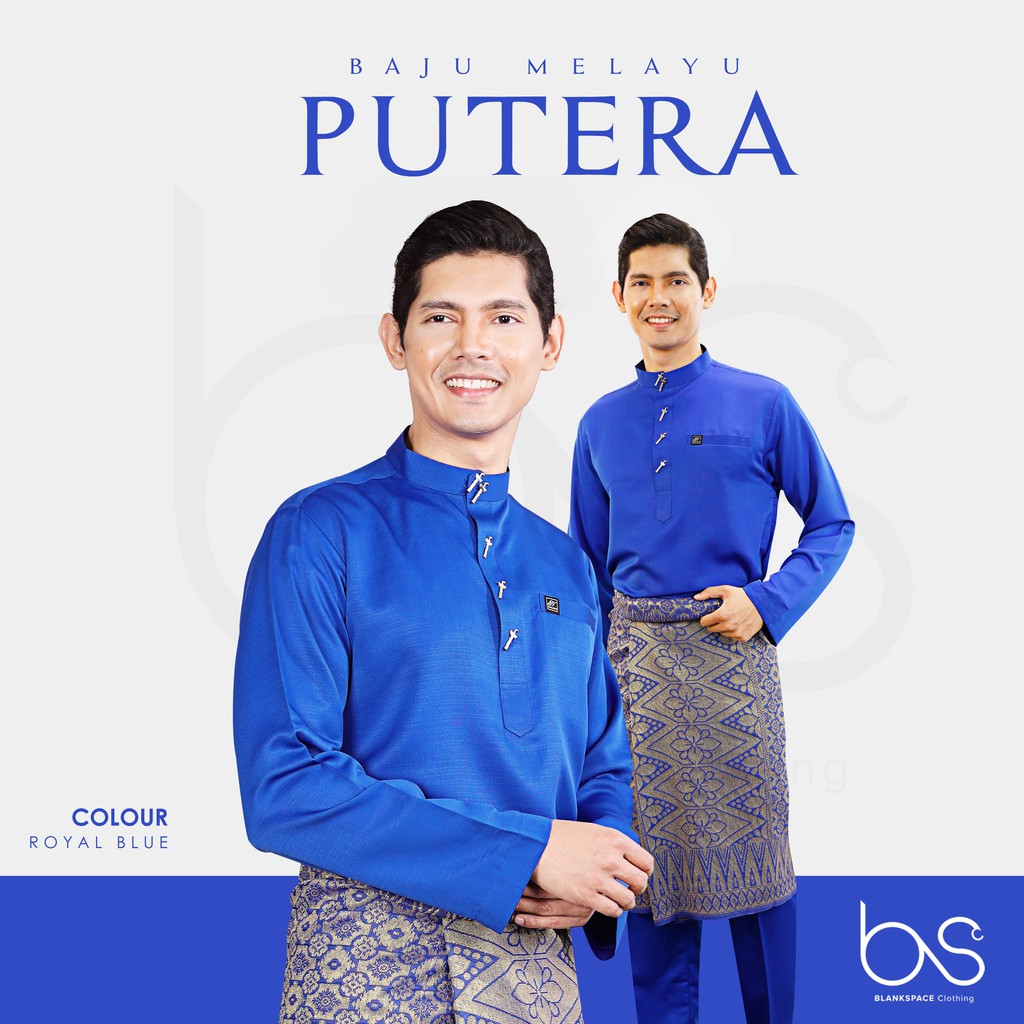  Royal Blue Baju  Melayu  Putera Slim fit 15 Colour Ready 