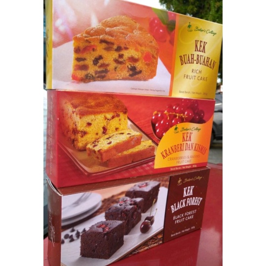 Baker's Cottage HALAL Cranberry & Raisins Fruit Black Forest Butter Cake Kek Buah Kranberi Krismis 麦可思蔓越莓葡萄干水果黑森林牛油蛋糕清真