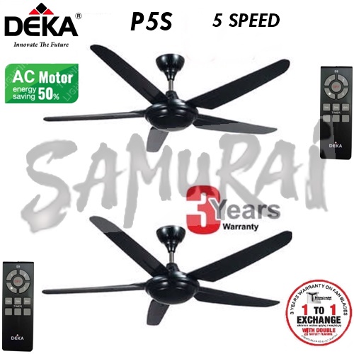 TWIN PACK DEKA CEILING FAN 5 BLADE WITH REMOTE CONTROL 56'' P5S