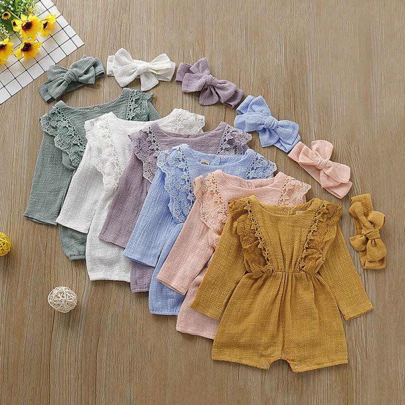 long sleeve lace romper baby