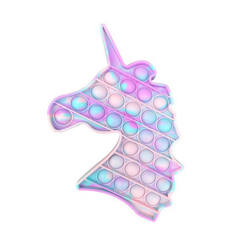 New Unicorn Round Push Pop Fidget Toy 
