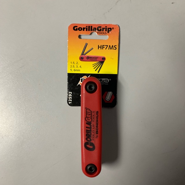 [100 ORIGINAL] BONDHUS GORILLA GRIP FOLDABLE HEX KEY WRENCH/ ALLEN KEY SET 7PCS (HF7MS) MADE