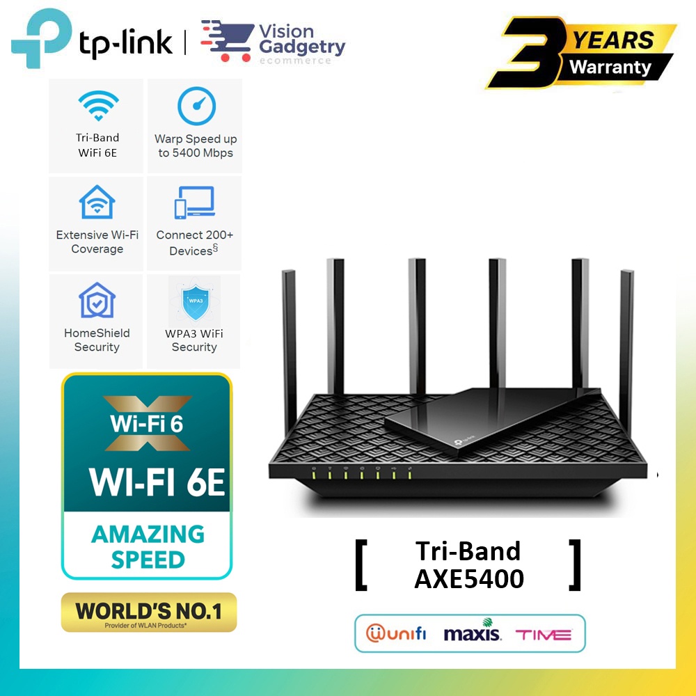 TP-Link AXE5400 Tri-Band WiFi 6E Router (Archer AXE75)- Gigabit Wireless Interne - Bridges & Routers - Montélimar | Marketplace - Foto 5