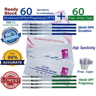 【Ready Stock】60pcs Ovulation OPK/Early Pregnancy Test Strip 10mIU UPT &other variation option
