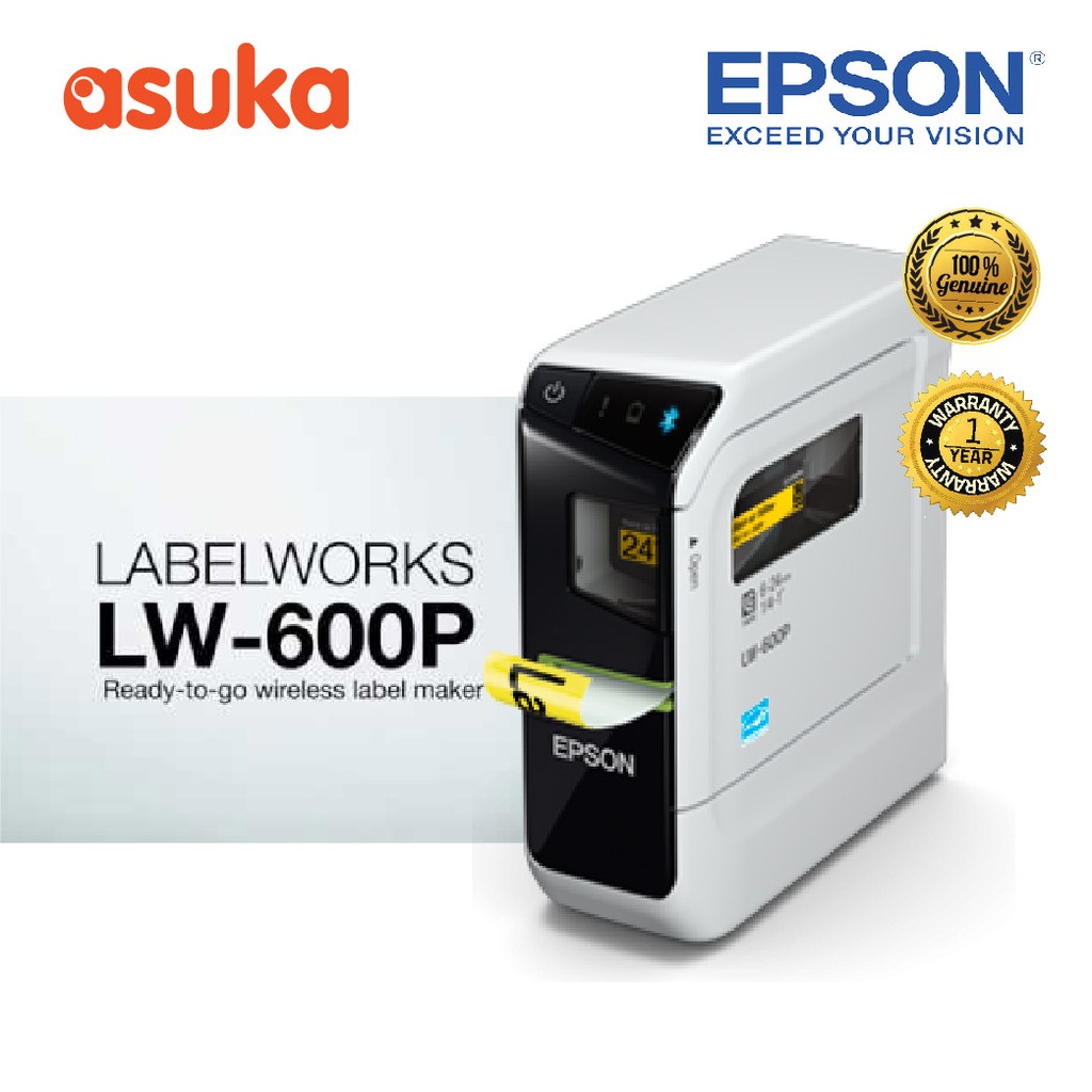 Epson Label Work LW600P Printer / Via Smart Device / Tape Cutter