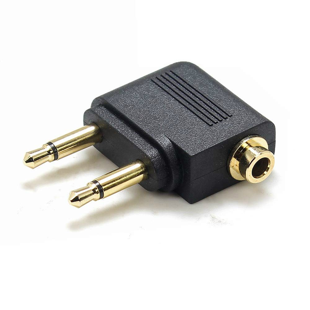 Aircraft aviation headset conversion plug 3.5mm aircraft dedicated audio adapter gold plated male to female