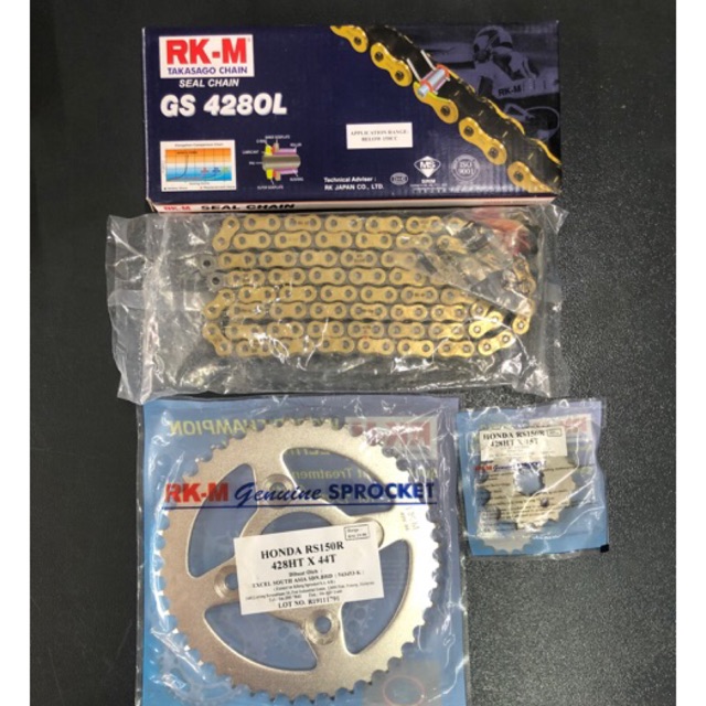 Rkm Sprocket Set With O Ring Chain 428 For Honda Rs 150 Shopee Malaysia