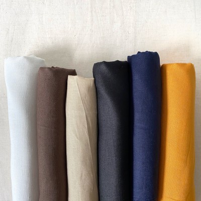 100% French Linen Solid Colour Dressmaking Embroidery DIY Fabric1