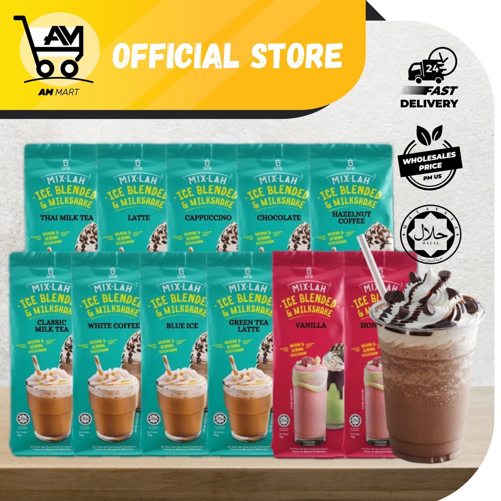 RAYA SALE✨ GFB MIX-LAH Serbuk Ice Blended BoBA TEA #1kg (HALAL) FAST SHIPPING