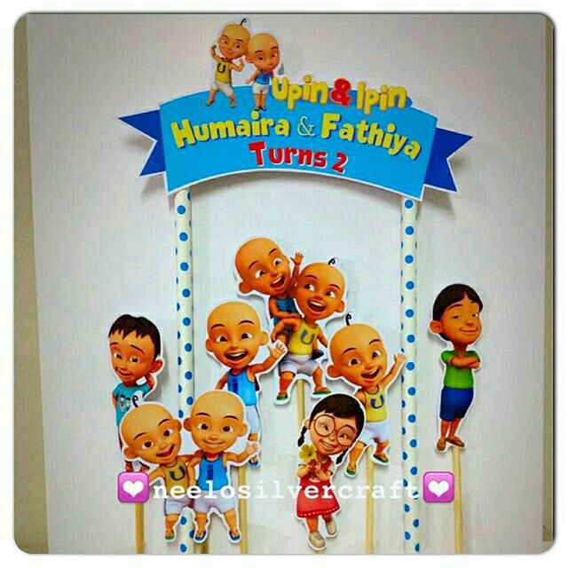 Upin Ipin Dan Kawan Kawan Cake Topper For Birthday Cake