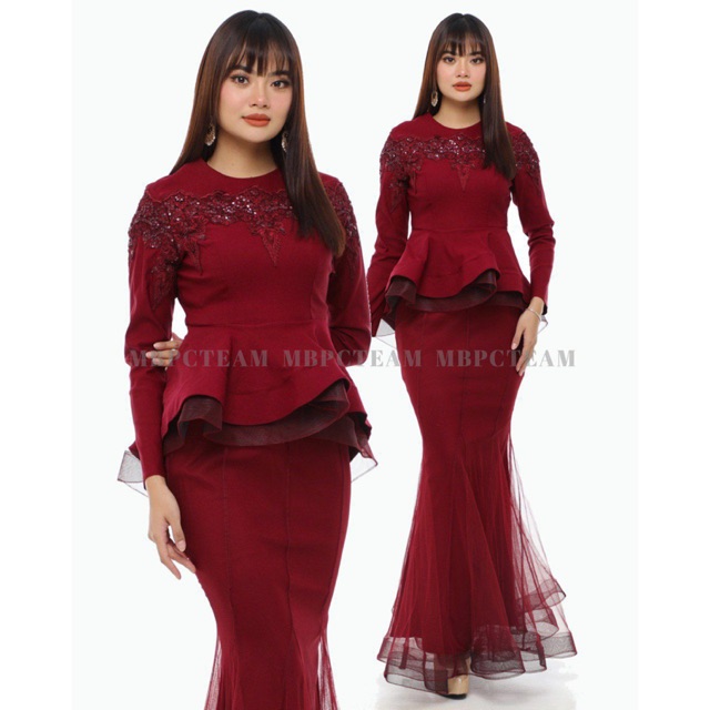 peplum maroon