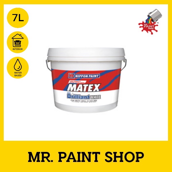 7L NIPPON SUPER MATEX EMULSION PAINT - 145 BRILLIANT WHITE | Shopee ...