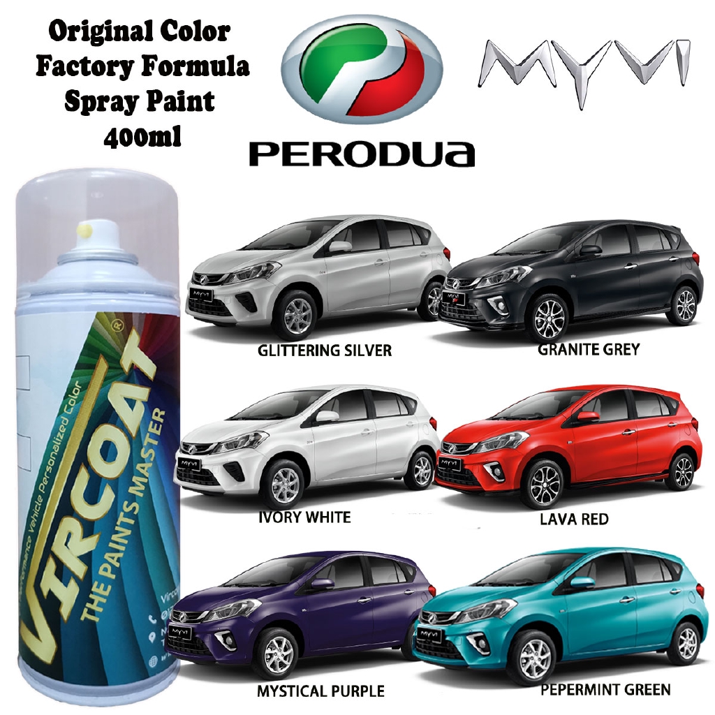 Vircoat Aerosol Spray 2k Paint Car Body Motor Sport Rim Touch Up Paint Perodua Myvi Shopee Malaysia