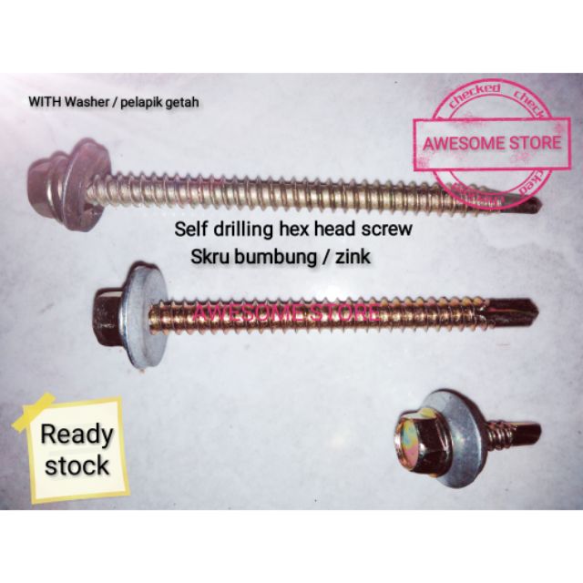 #12 3 inch self drilling hex head skru skru bumbung c channel baja ...