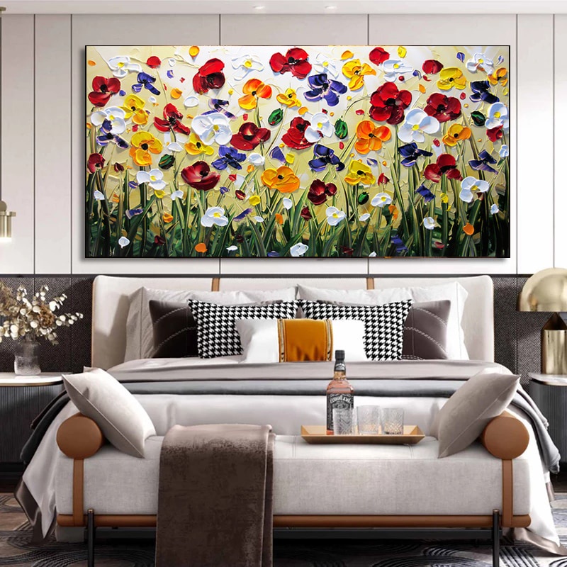 Abstract Wall Art Painting Canvas Colored Oil Flower Posters Decorative Wall Hotel Decor