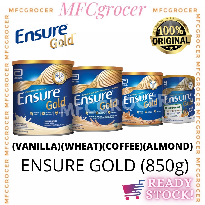 ENSURE GOLD (VANILLA / WHEAT / COFFEE / ALMOND) 850g Shopee Malaysia