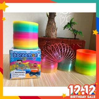 Kids Magic Plastic Smile Rainbow Spring Colorful Circle Coil Elastic Medium Size 6.5cm X 6.5cm