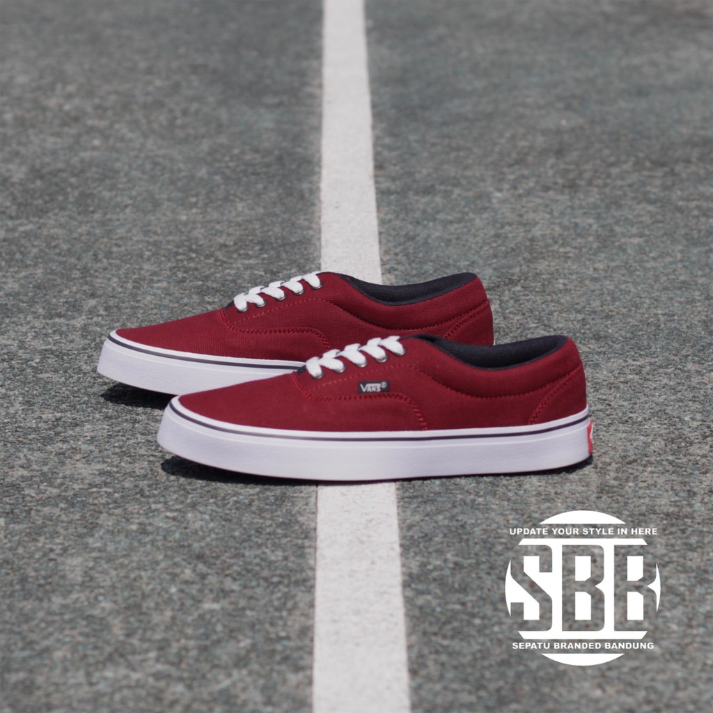 maroon and white vans