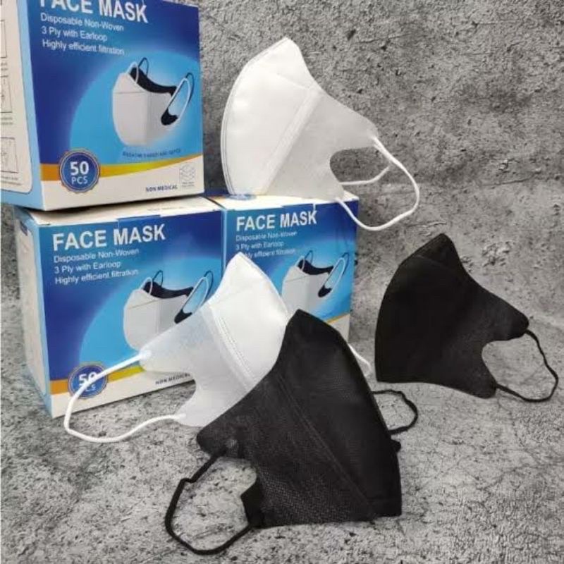 【Ready Stock】50PCs Adult Duckbill Disposable Face Mask 3D 4D 5DAdult Mask