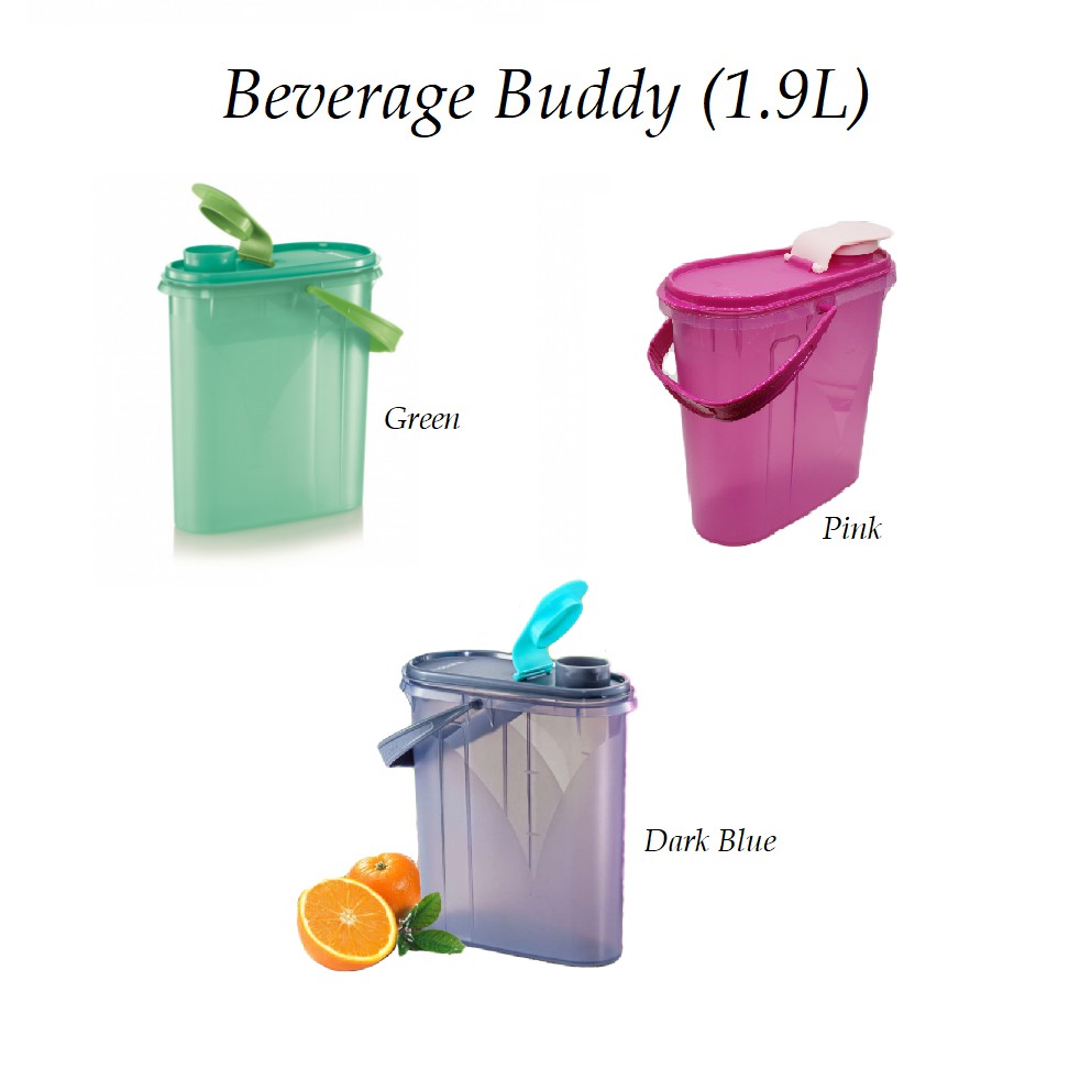 Tupperware Beverage Buddy (1.9L) Water Tumbler Botol Air Water Bottle Drinking Bottle with Handle BPA Free