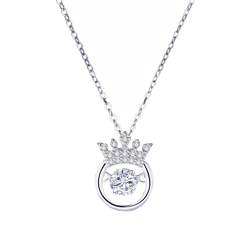 Collana intelligente con corona coreana, catena con clavicola a forma di cuore che batte, regalo di compleanno_voghion.com
