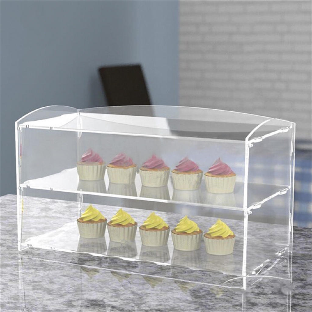 Clear Acrylic Bakery Pastry Display Case Cabinet Cakes Donuts