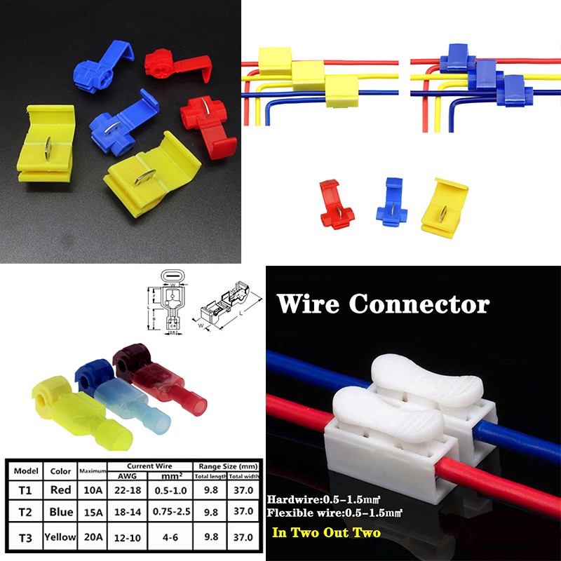 Electrical Cable Connectors Quick Splice Lock Wire Terminals Crimp/Fast