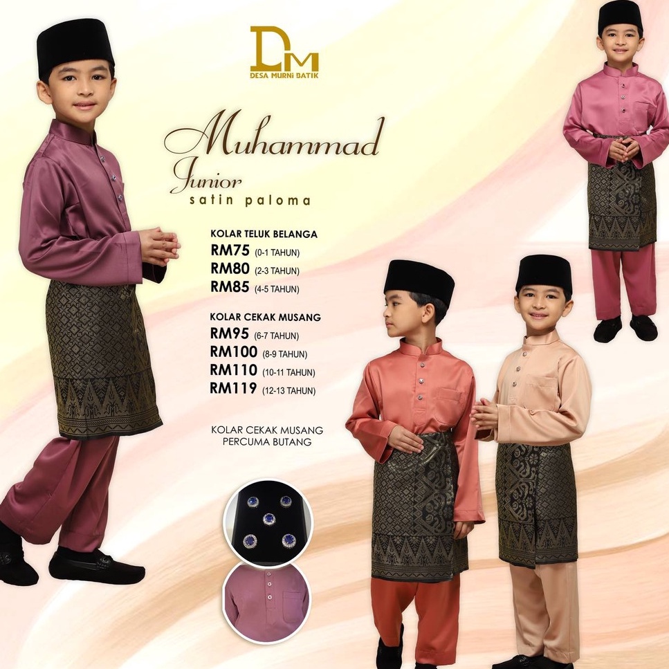 [K1 - K7] BAJU MELAYU BUDAK MUHAMMAD JUNIOR RAYA 2024