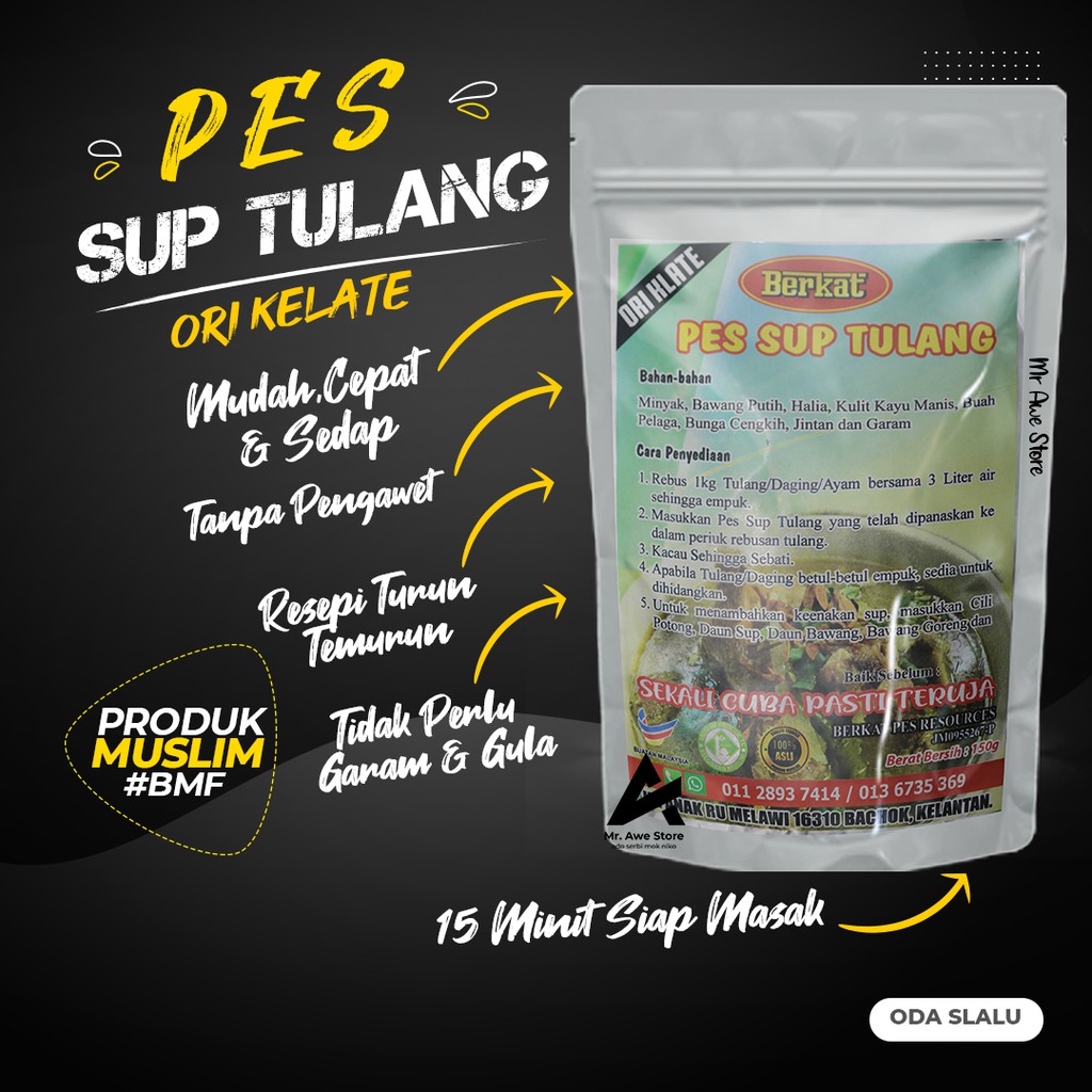 Rempah Perencah Pes/Paste Sup Tulang Berkat Pes Original from Kelantan ...