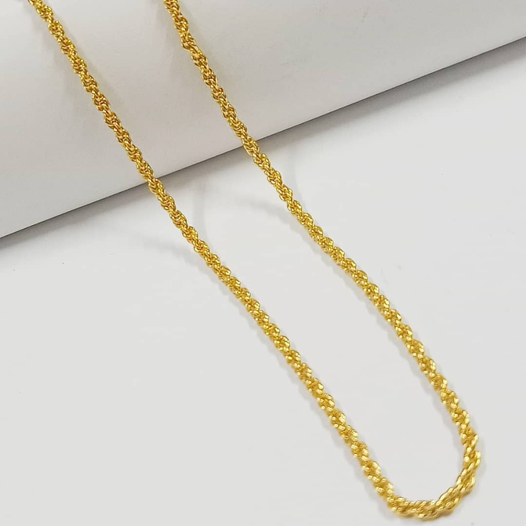 Necklace Rantai Leher Emas Korea 24k GOLD PLATED 70CM (2.5mm) | Shopee ...