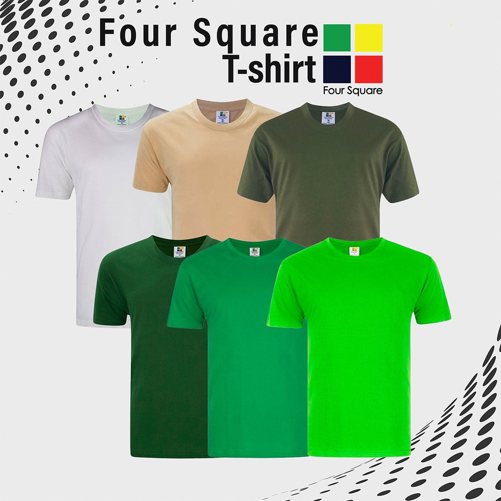 Foursquare Plain 100% Cotton 160gsm Short Sleeve Round Neck T-Shirt / Red  Color Round Neck T-Shirt / Nude Color T-Shirt