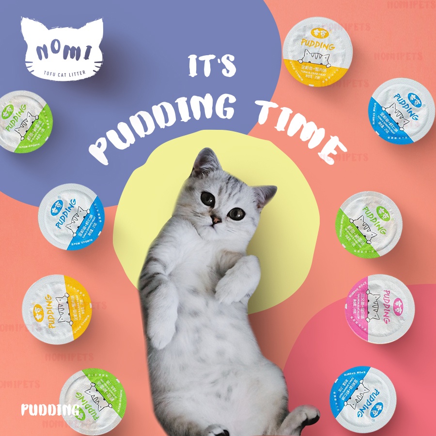 READY STOCK NOMI Cat Meat Pudding snack treat kucing makan Calcium Vitamin 猫狗零食布丁营养 - 25g/pc (1 Piece)