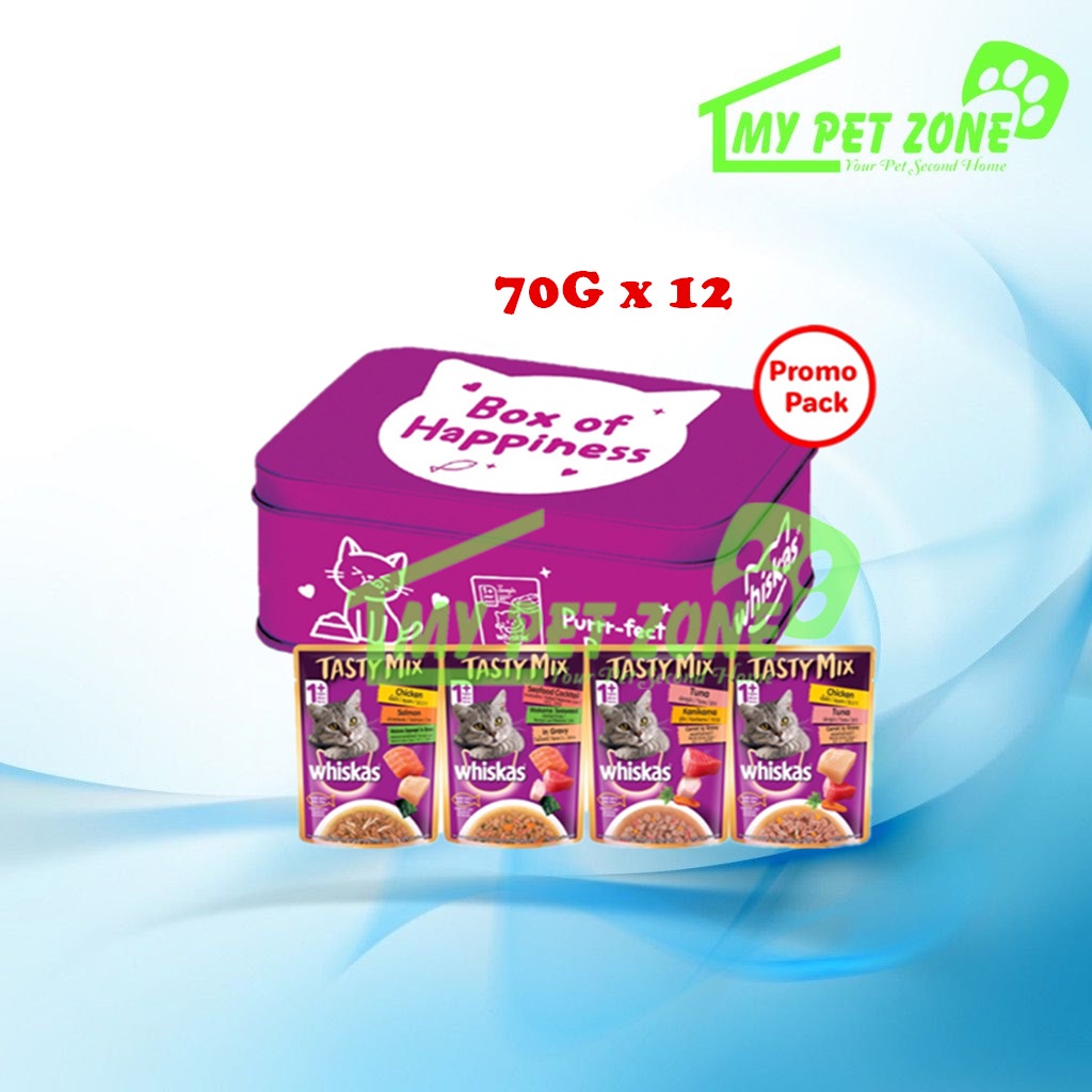WHISKAS Tasty Mix Promo Pack (Mixed Variety) Cat Pouch Wet Food (70g