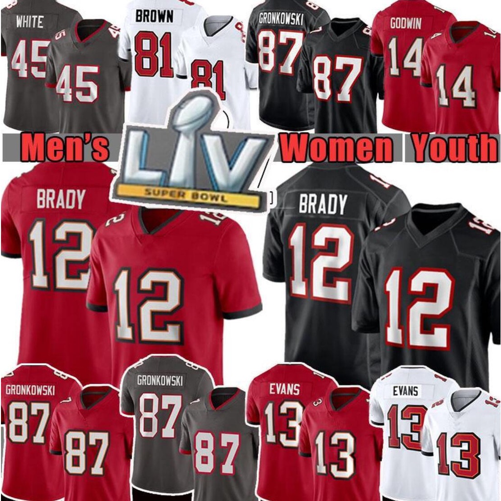 NFL_Jerseys 10A 12 Tom Brady 13 Mike Evans 14 Chris Godwin TB Bucs