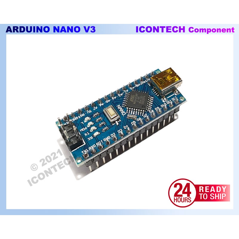 Arduino Nano Compatible V30 Atmega328p With Header Ch340g Shopee Malaysia 6063